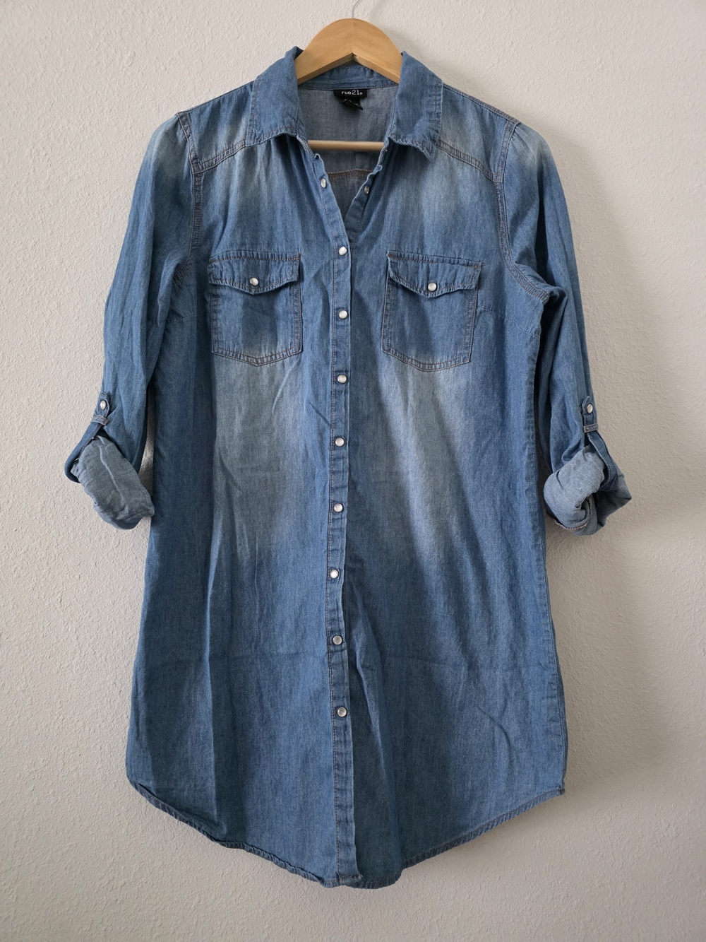 Rue21 Women's Cotton Denim Shirt Size Large Like New